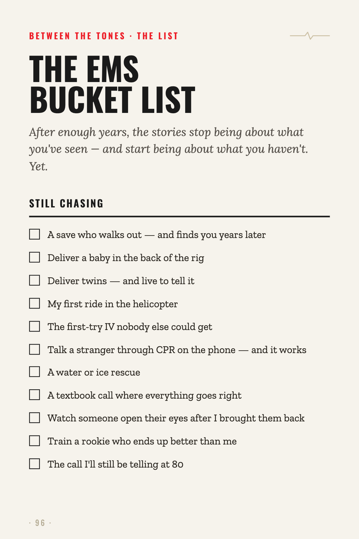 Bucket list